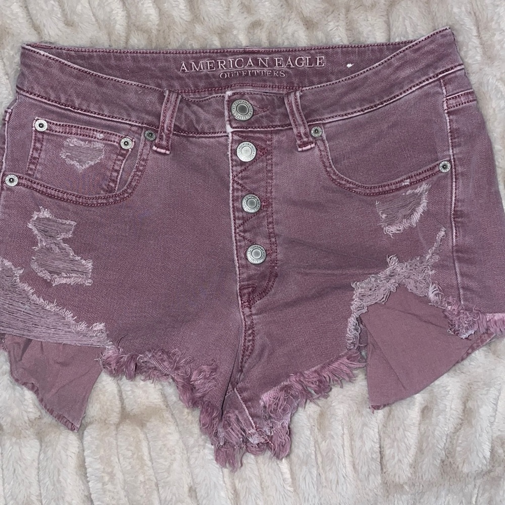 Dusty Rose Pink, American Eagle Ripped Jean shorts